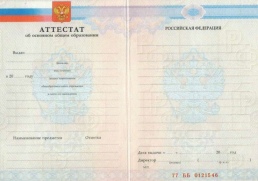Аттестат 9 классов с 2007 по 2009 год